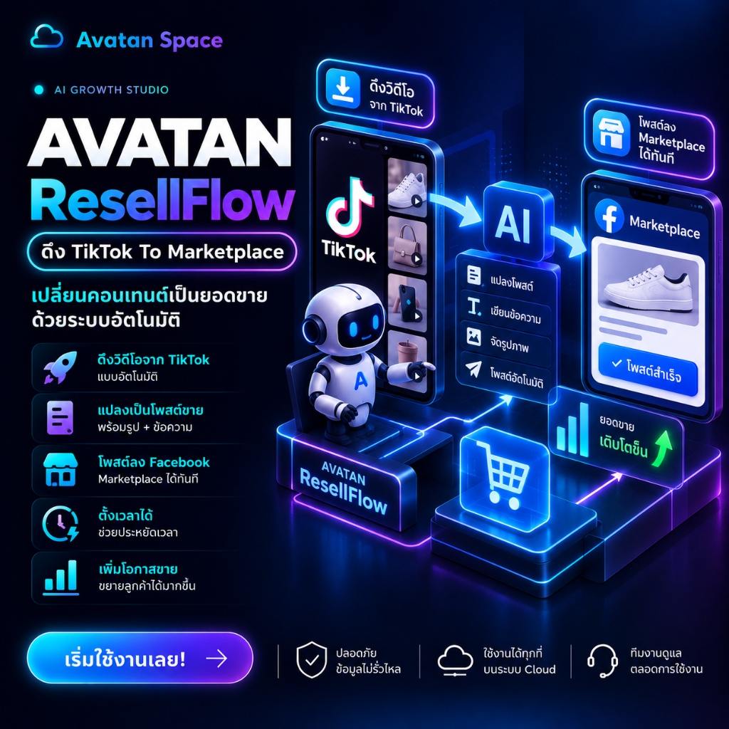 AVATAN ResellFlow — ดึง TikTok To Marketplace